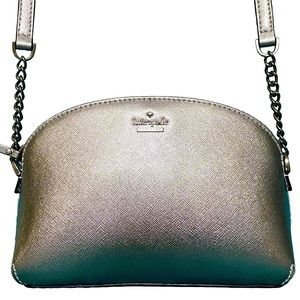 Kate Spade Cameron Street Hilli metallic silver leather crossbody bag